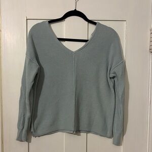 Pink Rose Soft Knit Sweater in Light Blue